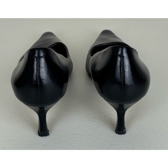 Bandolino Black Leather Point Toe Heels Pump Size 7.5 - Picture 2 of 7